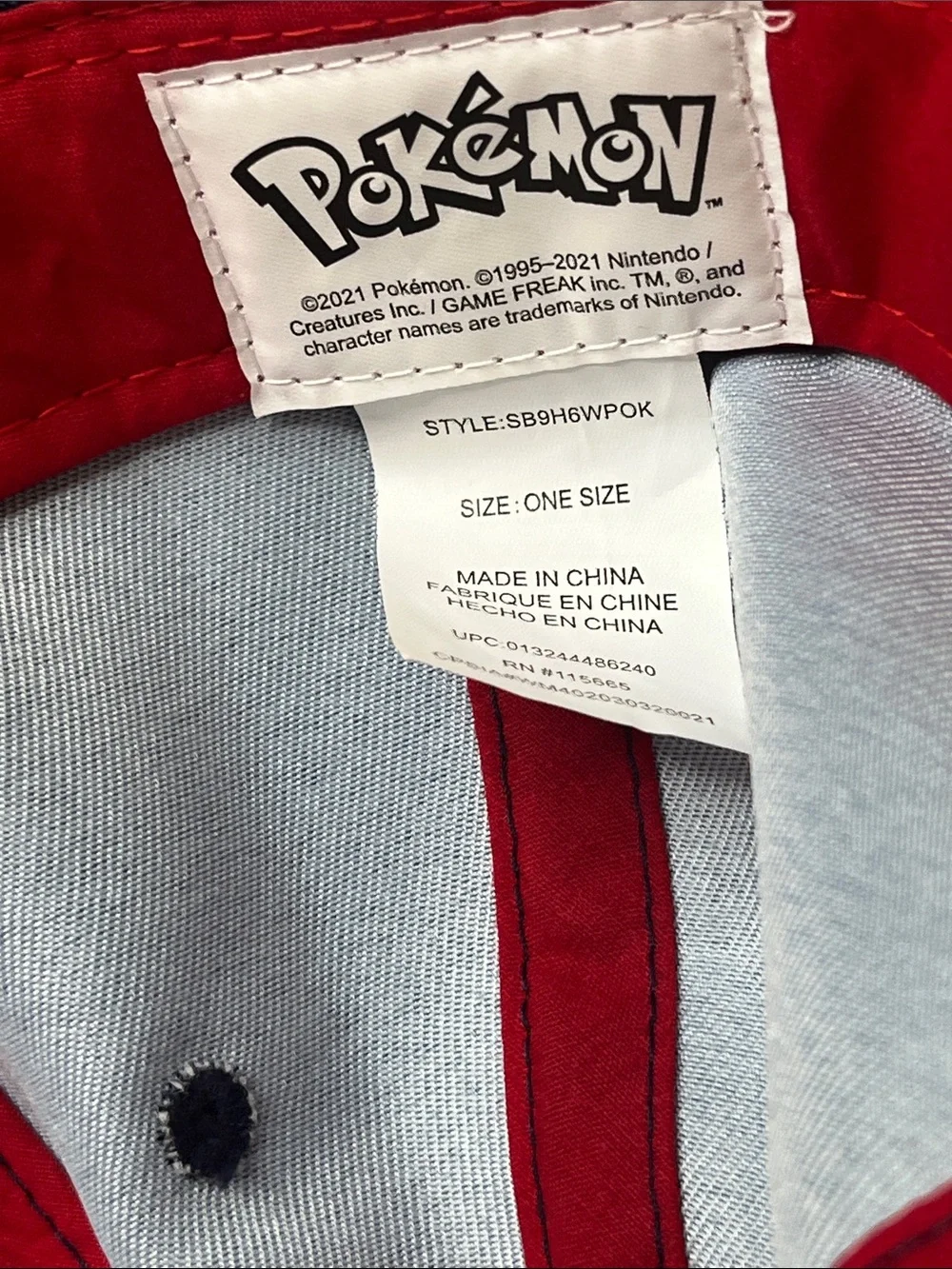 Pokémon Pikachu Navy & Yellow Snapback Hat NWOT